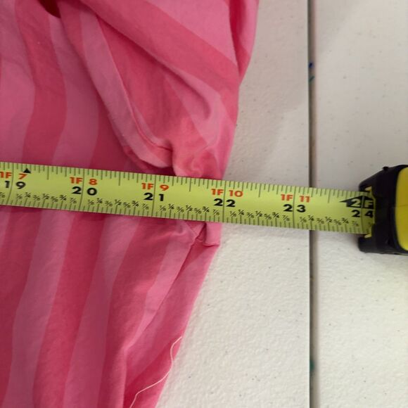 A New Day Blouse Women's Medium Pink Striped Button Up Collared Long Sleeve Top - Picture 8 of 9